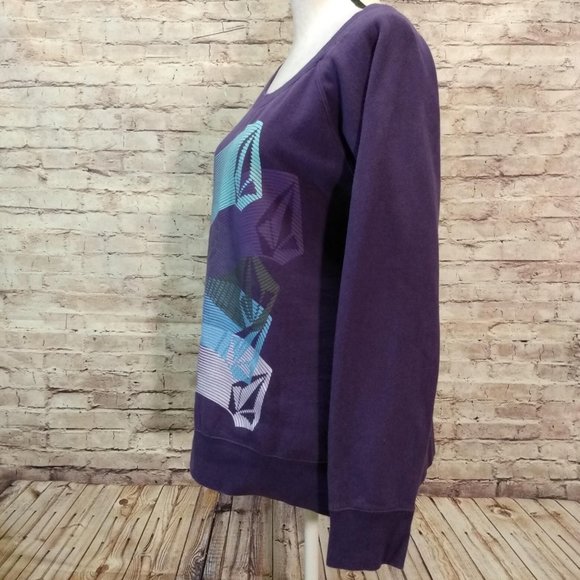 Volcom Purple Sweatshirt w/Graphic Design Size XL - Picture 2 of 6